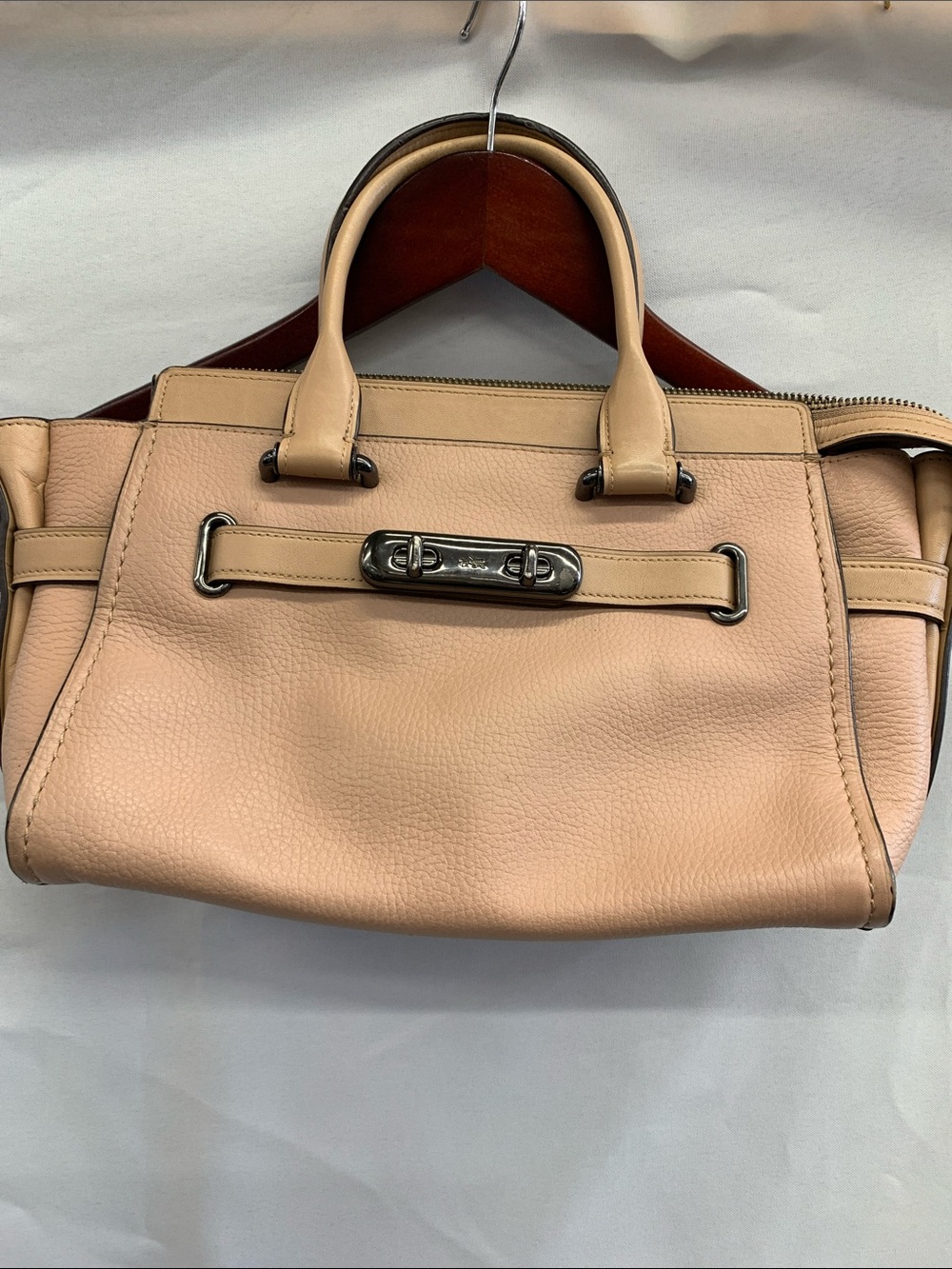 Coach Pale Peach Leather Satchel